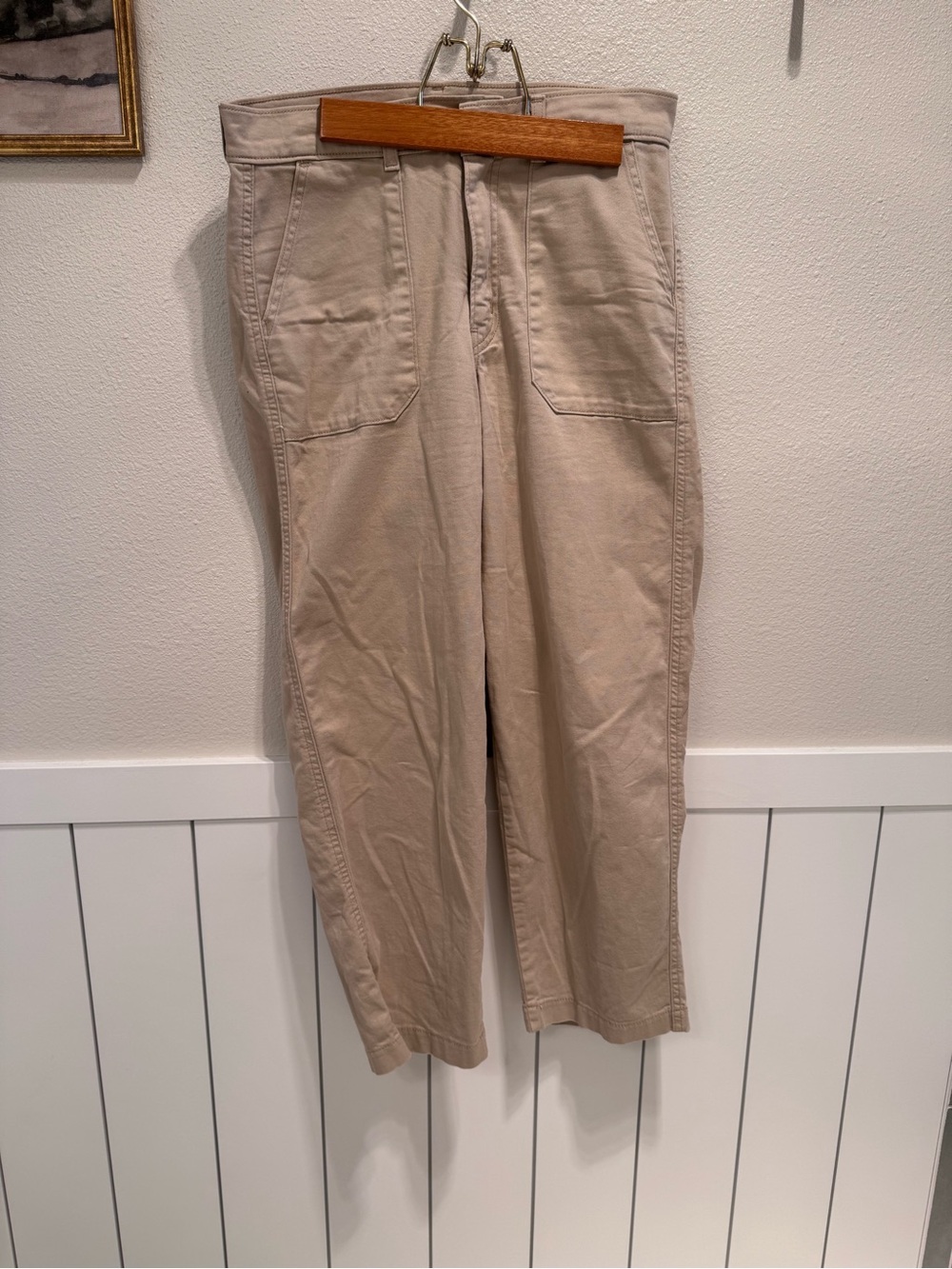 Levi's Wide Leg Utility Work Pants in Light Beige/Khaki